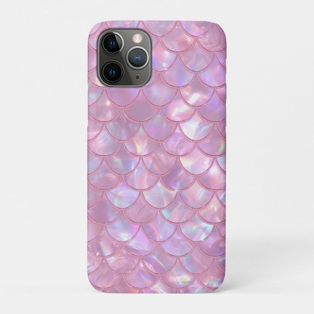 Light Pink Mermaid Print Case-Mate iPhone Case (Back)