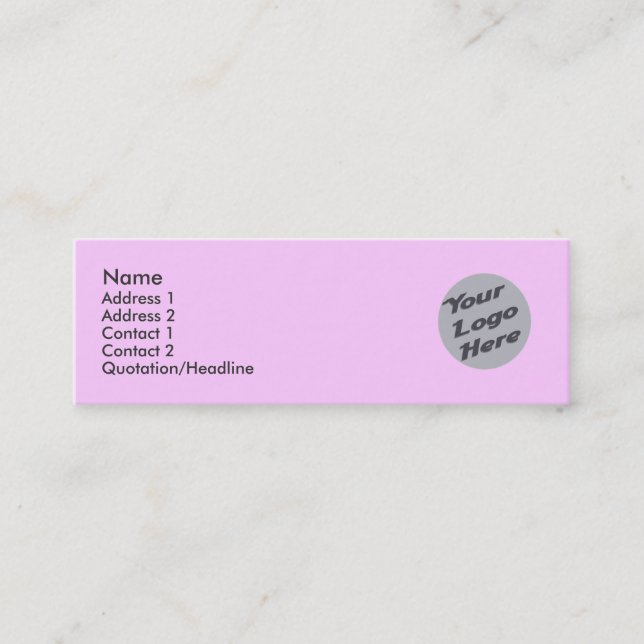 Light Pink Mini Business Card (Front)
