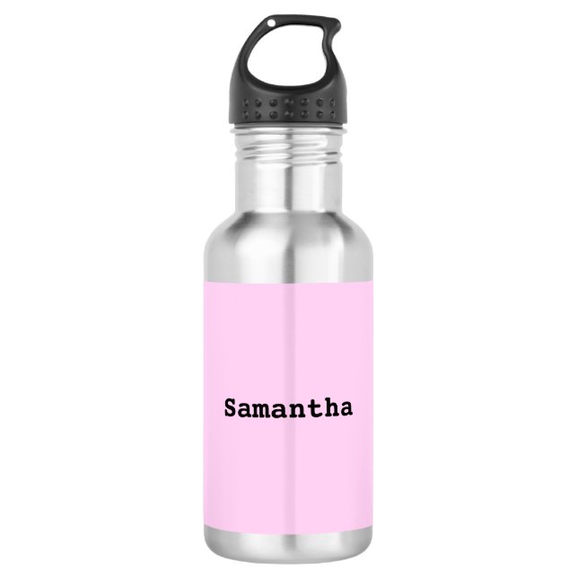 Light Pink Minimalist Simple Personalised Name 532 Ml Water Bottle (Front)