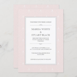 Light Pink Modern Art Deco  Wedding Invitation
