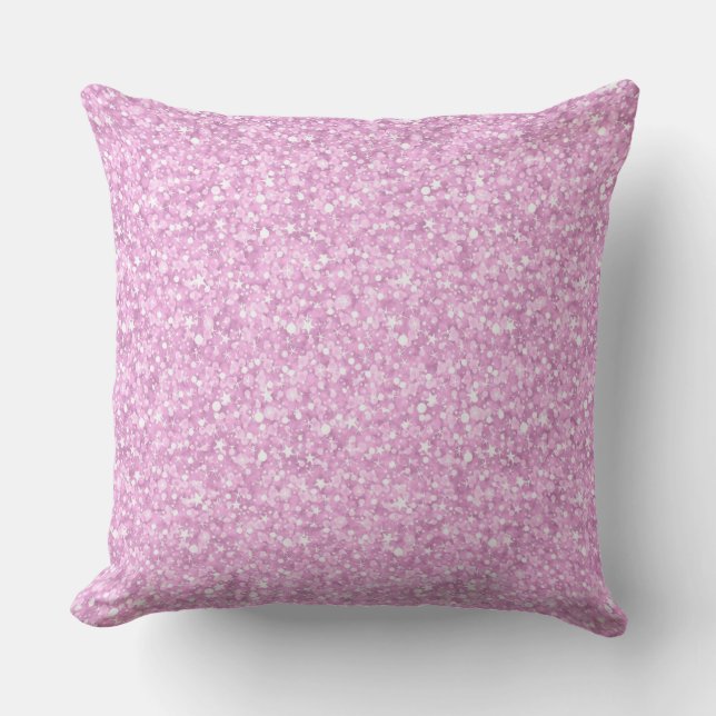 Light Pink Modern Glitter Texture Print Cushion (Front)