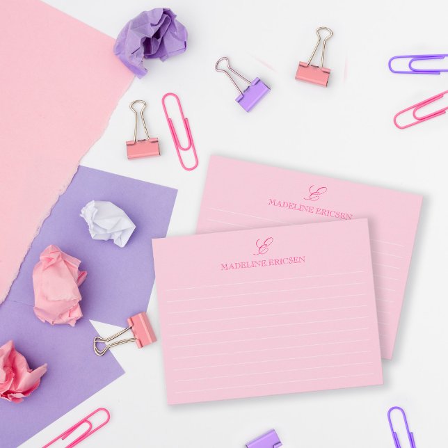 Light Pink Monogram Lined Card (Creator Uploaded)