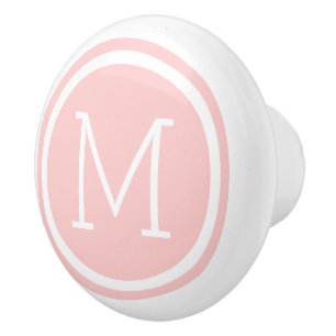 Light Pink Monogram Personalised Drawer Knob