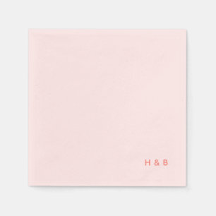 Light Pink Monogrammed Bachelorette Party Napkin