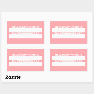Light Pink Name & Pronoun Labels