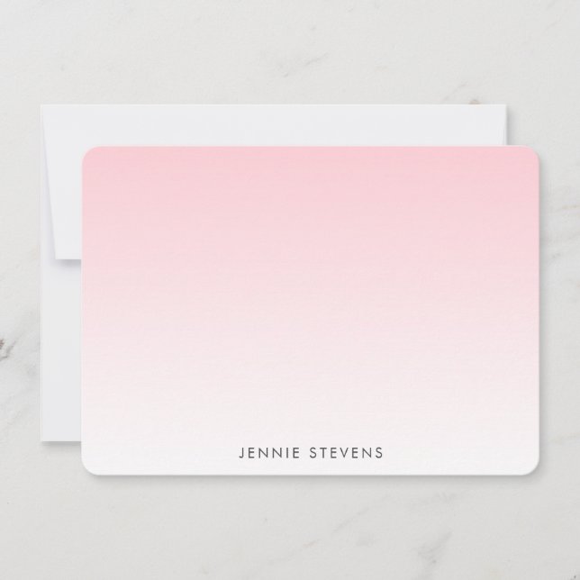 Light Pink Ombre Personalised Card (Front)