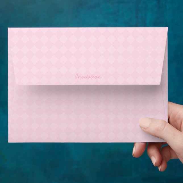 Light Pink Pattern Personal Stationery Envelope (Hand)