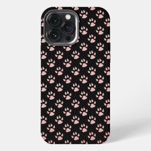 Light Pink Paws Pattern iPhone 13 Pro Max Case