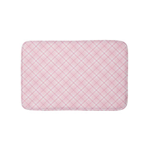 Light Pink Plaid Bath Mat