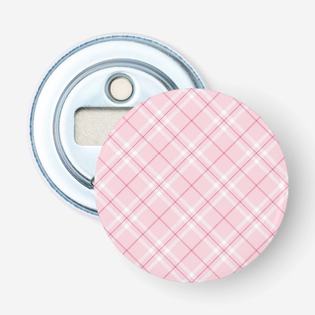 Light Pink Plaid Bottle Opener (Front)