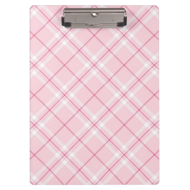 Light Pink Plaid Clipboard (Front)
