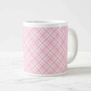 Light Pink Plaid Large Coffee Mug