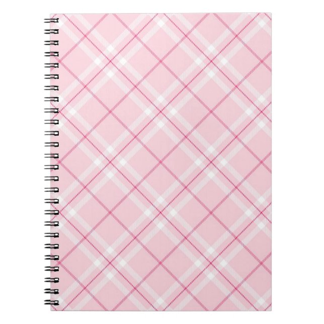 Light Pink Plaid Notebook (Front)