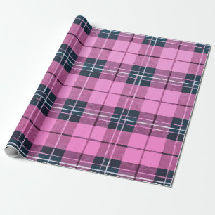 Light Pink Plaid Pattern – Soft Girly Aesthetic Wrapping Paper