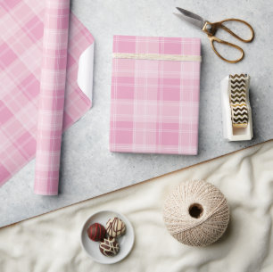 Light Pink Plaid Pattern Wrapping Paper