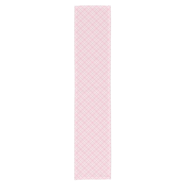 Light Pink Plaid Short Table Runner (Front)