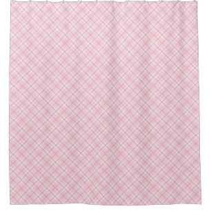 Light Pink Plaid Shower Curtain