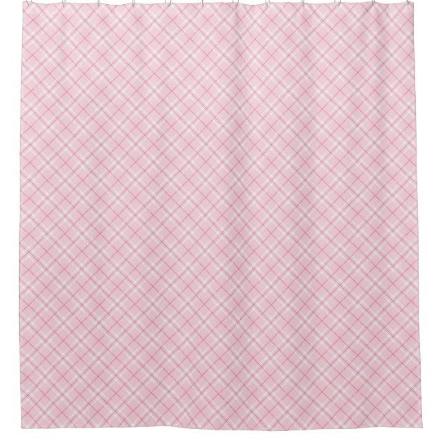 Light Pink Plaid Shower Curtain (Front)