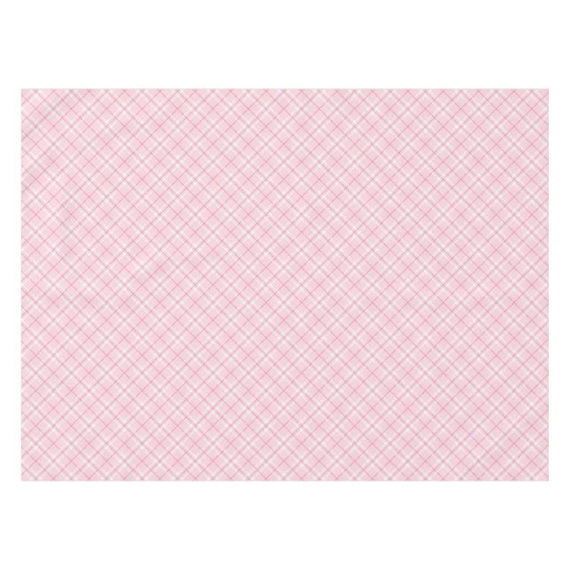 Light Pink Plaid Tablecloth (Front (Horizontal))