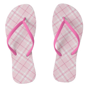 Light Pink Plaid Thongs