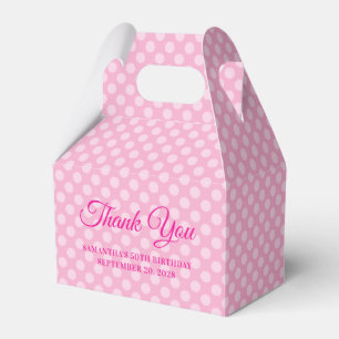 Light Pink Polka Dot 50th Birthday Thank You Favour Box