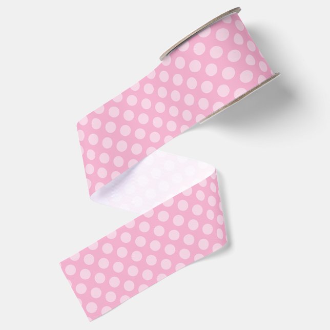 Light Pink Polka Dot Grosgrain Ribbon (Front+Back)