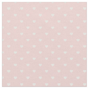 Light Pink Polka Dot Hearts Fabric