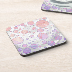 Light Pink Polka Dot Pattern Coaster