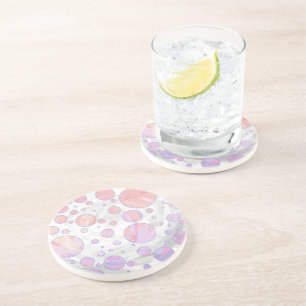Light Pink Polka Dot Pattern Coaster