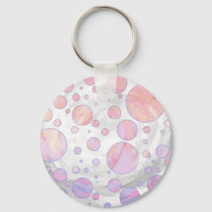 Light Pink Polka Dot Pattern Key Ring