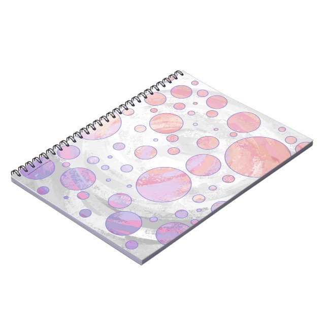 Light Pink Polka Dot Pattern Notebook (Left Side)