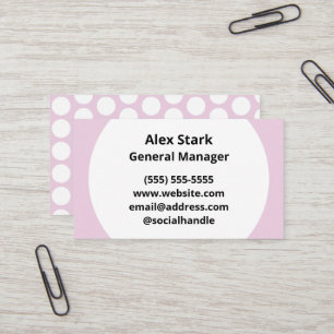 Light Pink Polka Dotted Business Cards