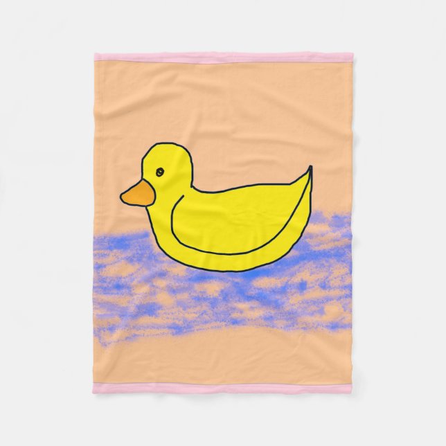 Light Pink Popcorn Anime Ducky Fleece Blanket (Front)