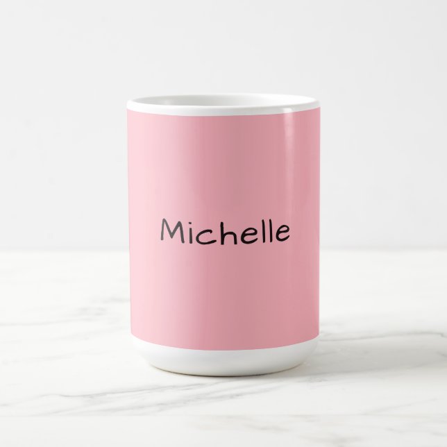 Light Pink Professional Unique Casual Handwriting Coffee Mug (Center)