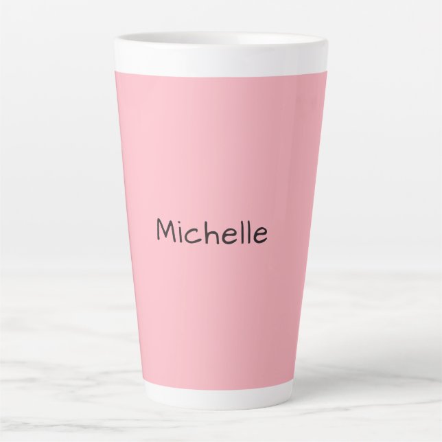 Light Pink Professional Unique Casual Handwriting Latte Mug (Front)