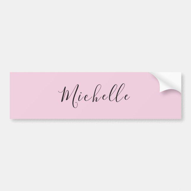 Light Pink Professional Unique Classic Handwriting Bumper Sticker (Front)