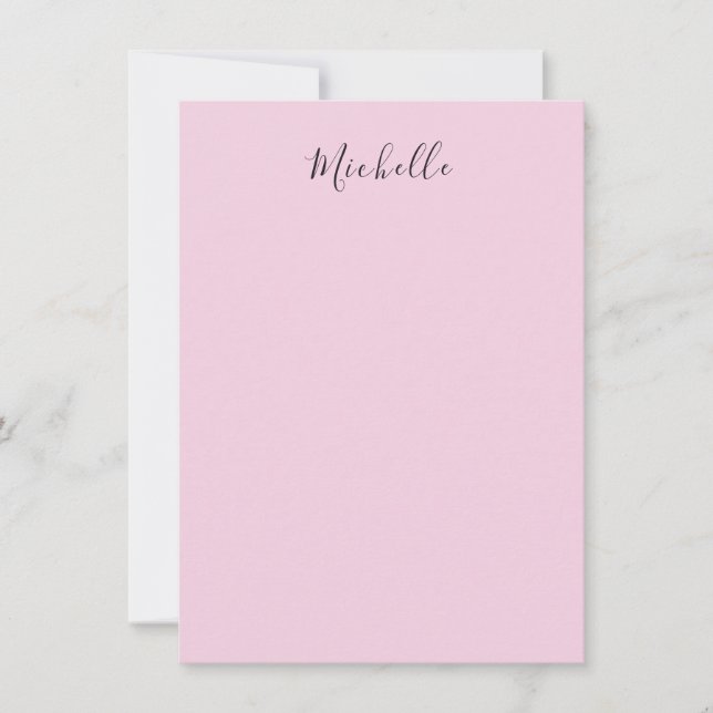 Light Pink Professional Unique Classic Handwriting Card (Front)
