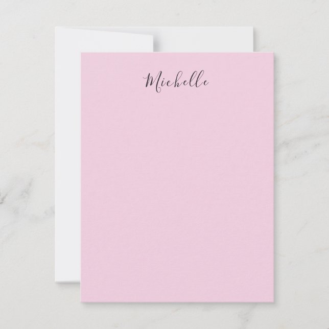 Light Pink Professional Unique Classic Handwriting Card (Front)