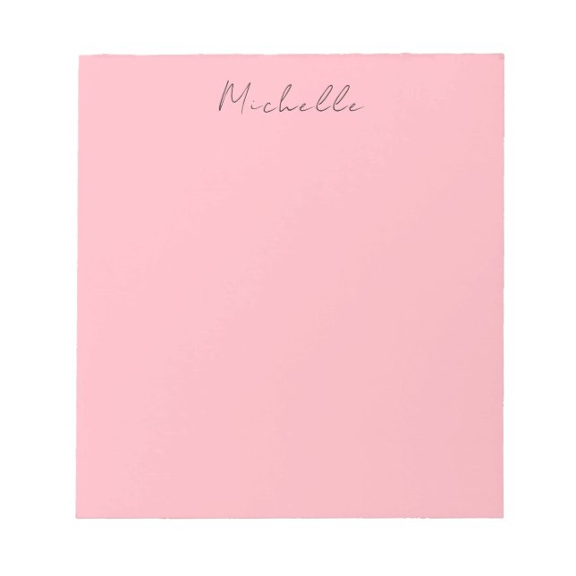 Light Pink Professional Unique Classic Handwriting Notepad (Front)