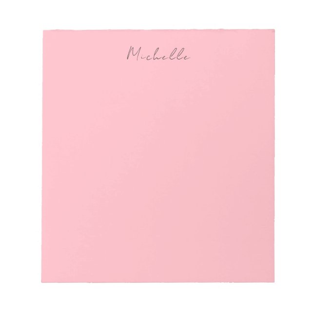 Light Pink Professional Unique Classic Handwriting Notepad (Front)