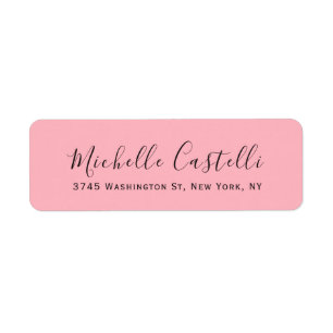 Light Pink Professional Unique Classic Handwriting Return Address Label