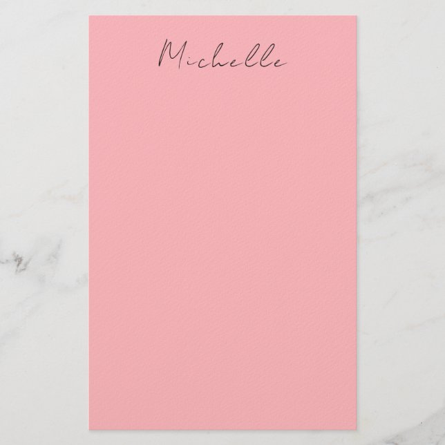 Light Pink Professional Unique Classic Handwriting Stationery (Front)