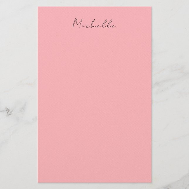 Light Pink Professional Unique Classic Handwriting Stationery (Front)