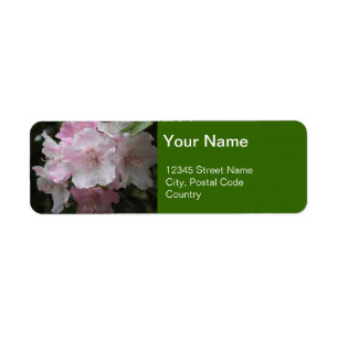 light pink rhododendron flowers address label return address label