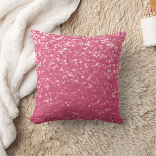 Light pink rose faux sparkles glitter cushion