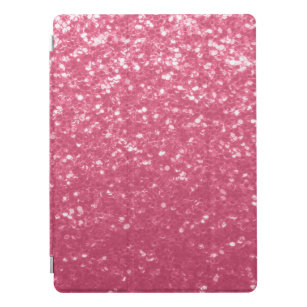 Light pink rose faux sparkles glitter iPad pro cover