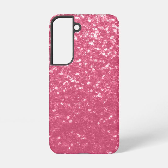 Light pink rose faux sparkles glitter samsung galaxy s22 case (Back)
