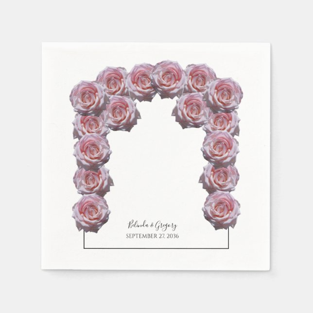 Light Pink Roses Wedding Napkin (Front)