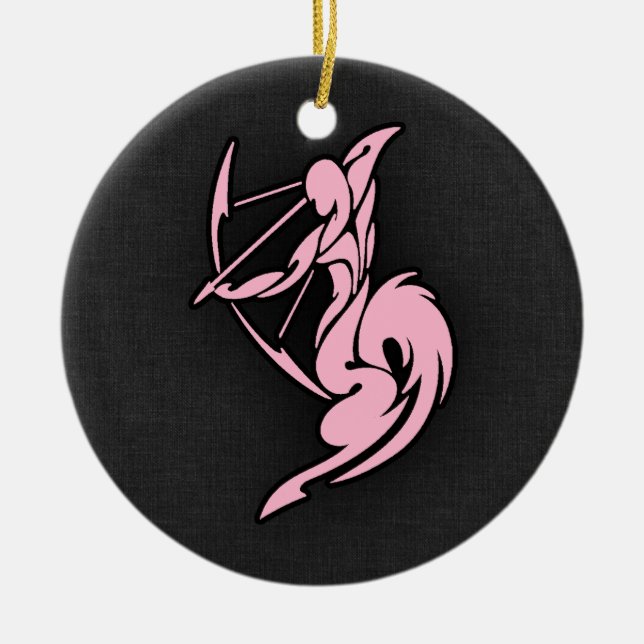 Light Pink Sagittarius Ceramic Ornament (Front)