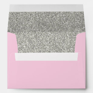 Light Pink & Silver Envelope   A7 Size   5x7 Card
